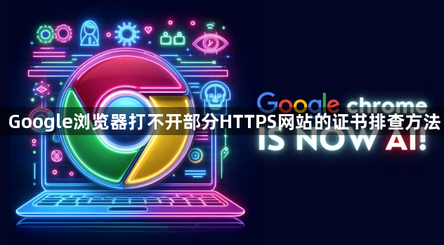 Google浏览器打不开部分HTTPS网站的证书排查方法1