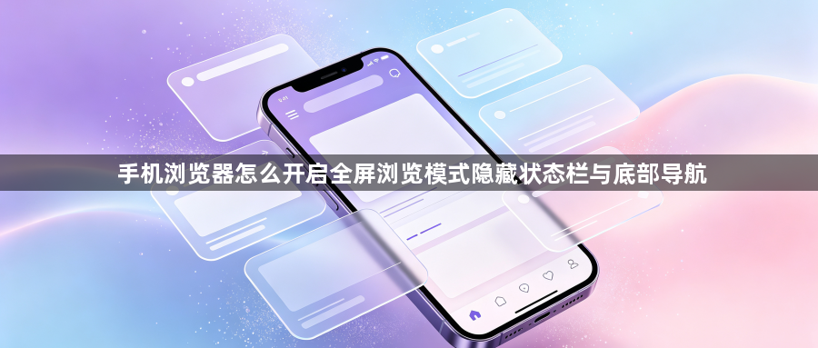 手机浏览器怎么开启全屏浏览模式隐藏状态栏与底部导航1