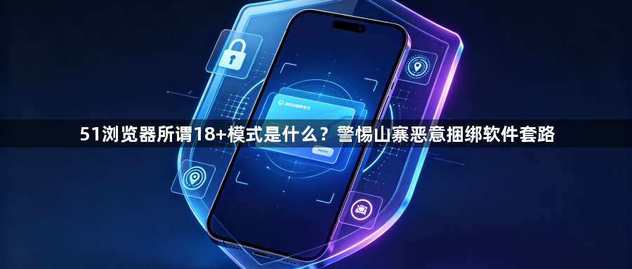 51浏览器所谓18+模式是什么？警惕山寨恶意捆绑软件套路1